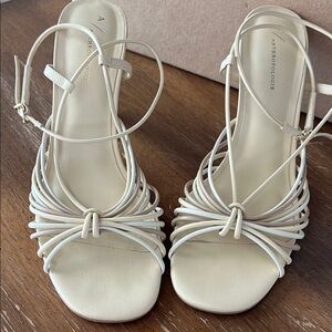 Anthropologie Cream Strappy Heels